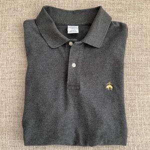 Brooks Brothers, Polo Shirt, Grey, Large, Slim, 100% Cotton